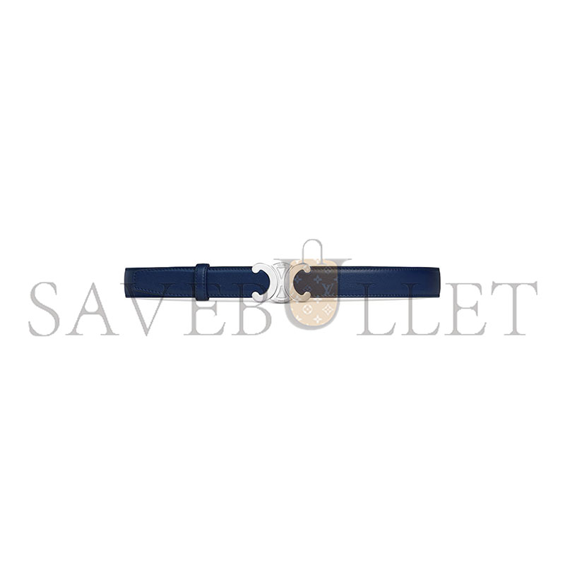 CELINE BELT TRIOMPHE BUCKLE IN METAL & REVERSIBLE STRAP 25MM IN SMOOTH AND GRAINED CALFSKIN 45BND6ATZ.36SI